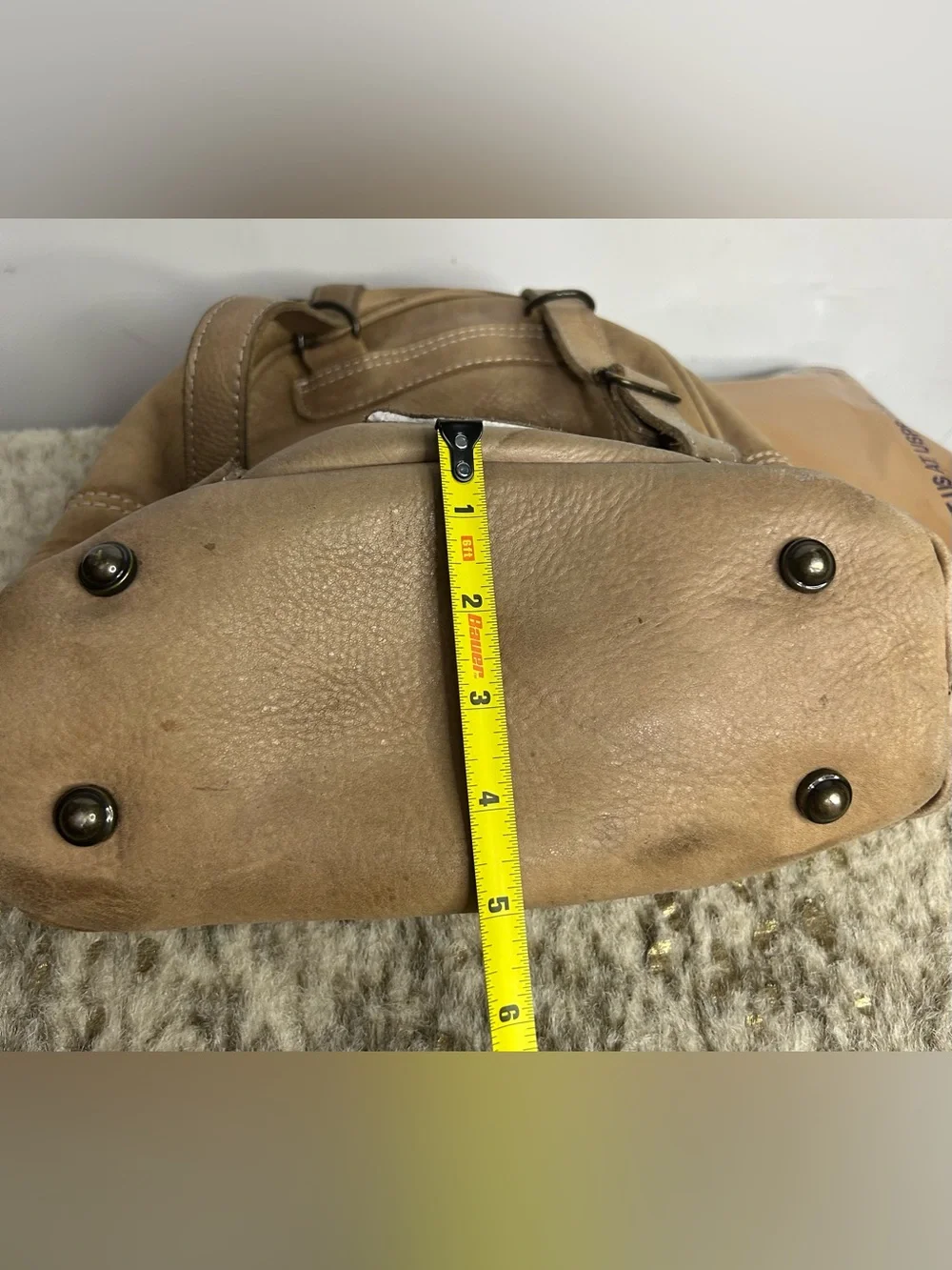 Nevermind! Tan Leather Backpack Purse‎